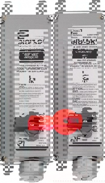 3 Phase, 600 VAC, 30 Amp, 20 hp, 4 Pin Configuration, Interlock Receptacle
